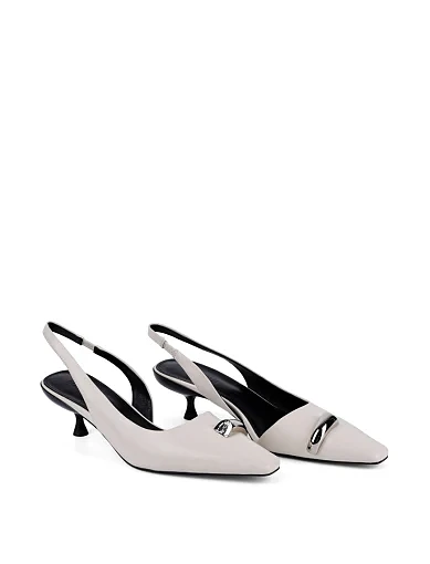 Жіночі туфлі слінгбеки MIRATON шкіряні рисового кольору - фото 4 - Miraton