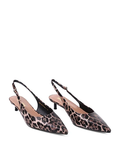 Жіночі туфлі слінгбеки MIRATON шкіряні леопардові(203-24102-68-8) - фото 3 - Miraton
