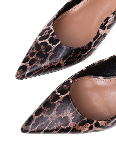 Жіночі туфлі слінгбеки MIRATON шкіряні леопардові(203-24102-68-8) - фото 5 - Miraton