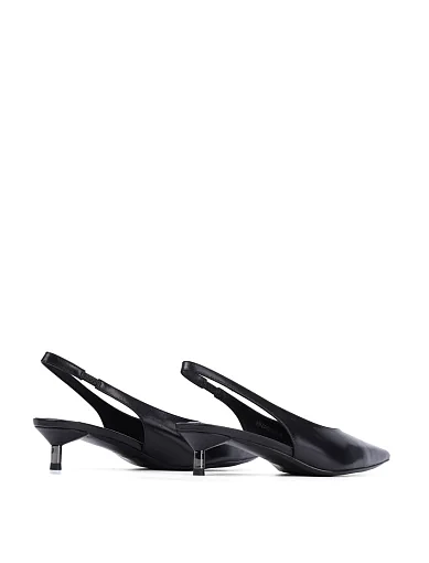 Жіночі туфлі слінгбеки MIRATON шкіряні чорні - фото 4 - Miraton