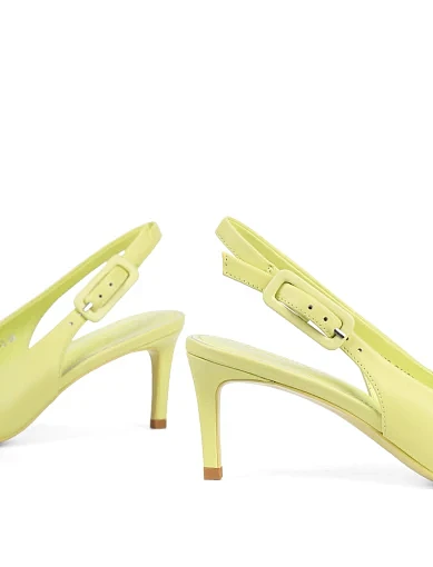 Жіночі туфлі слінгбеки MIRATON шкіряні салатові - фото 2 - Miraton