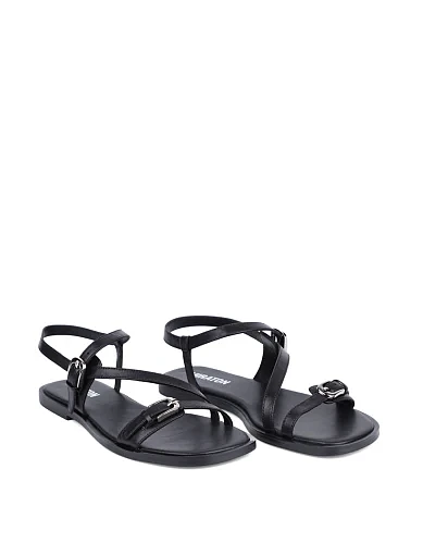 Жіночі сандалі MIRATON шкіряні чорні - фото 3 - Miraton