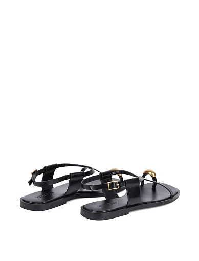 Жіночі сандалі MIRATON шкіряні чорні - фото 4 - Miraton