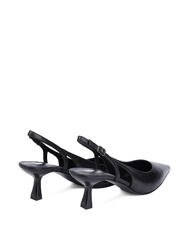 Жіночі туфлі слінгбеки MIRATON шкіряні чорні - фото 4 - Miraton