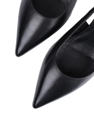 Жіночі туфлі слінгбеки MIRATON шкіряні чорні - фото 5 - Miraton