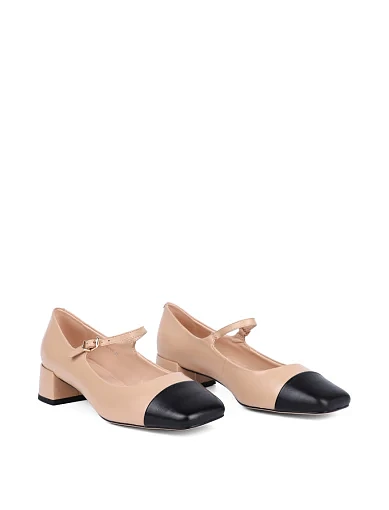 Жіночі туфлі Мері Джейн Attizzare шкіряні бежеві - фото 3 - Miraton