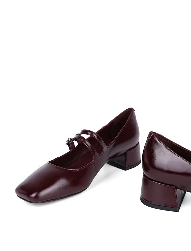 Жіночі туфлі Мері Джейн Attizzare з масляної шкіри бордові - фото 2 - Miraton