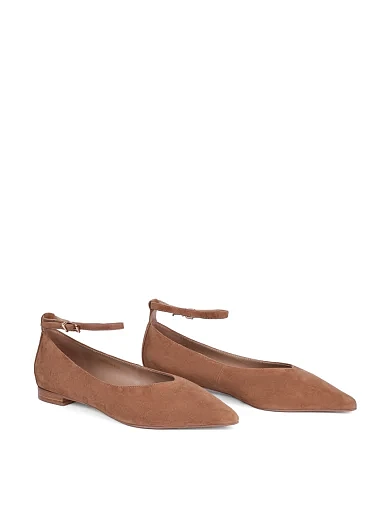 Жіночі балетки MIRATON велюрові бежеві - фото 2 - Miraton