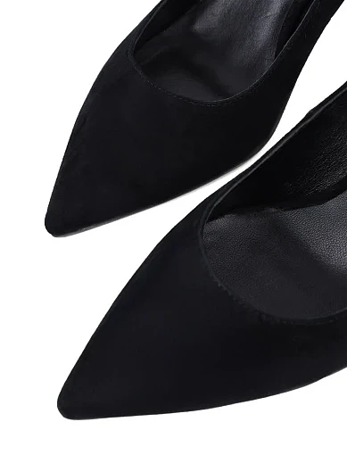 Жіночі туфлі човники Mia May велюрові чорні - фото 5 - Miraton