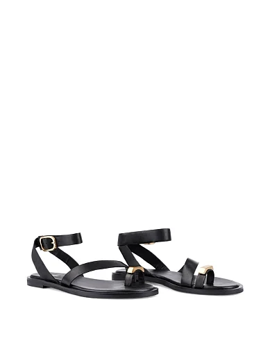 Жіночі сандалі MIRATON шкіряні чорні - фото 3 - Miraton