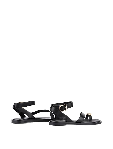 Жіночі сандалі MIRATON шкіряні чорні - фото 4 - Miraton