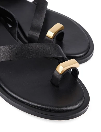 Жіночі сандалі MIRATON шкіряні чорні - фото 5 - Miraton