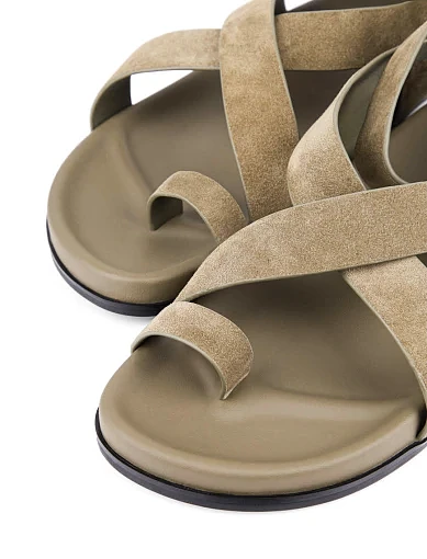 Жіночі сандалі MIRATON велюрові зелені - фото 5 - Miraton