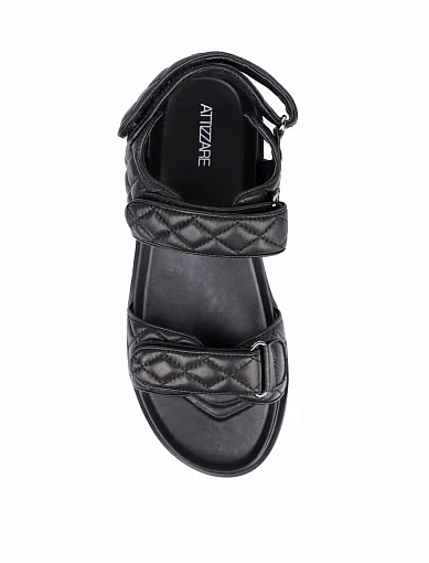 Жіночі сандалі Attizzare шкіряні чорні - фото 4 - Miraton