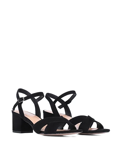 Жіночі босоніжки Attizzare велюрові чорні - фото 2 - Miraton