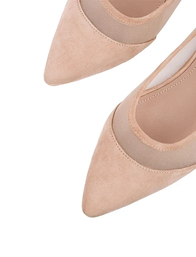 Жіночі балетки MIRATON замшеві бежеві - фото 5 - Miraton