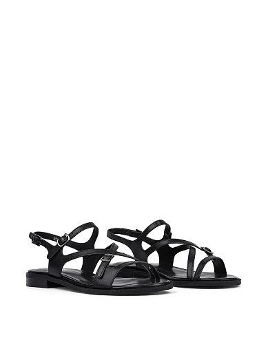 Жіночі сандалі MIRATON шкіряні чорні - фото 2 - Miraton