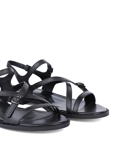 Жіночі сандалі MIRATON шкіряні чорні - фото 5 - Miraton