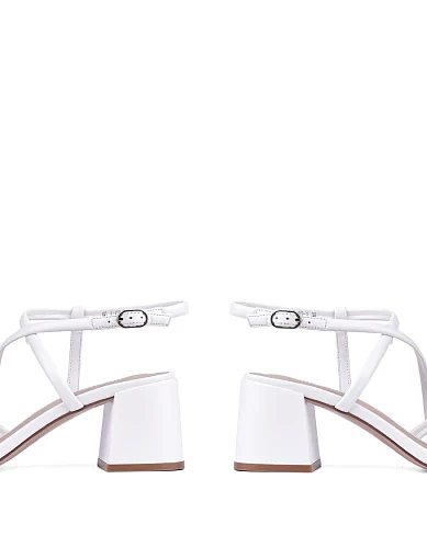 Жіночі босоніжки MIRATON шкіряні білі - фото 3 - Miraton