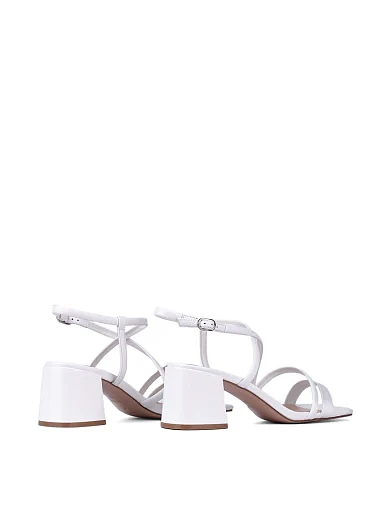 Жіночі босоніжки MIRATON шкіряні білі - фото 5 - Miraton