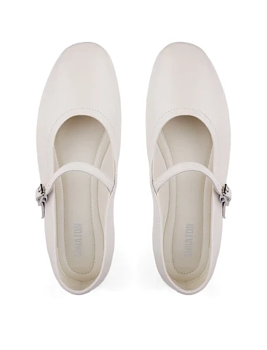 Жіночі балетки MIRATON шкіряні молочні - фото 4 - Miraton