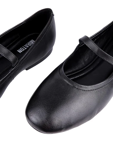 Жіночі балетки MIRATON шкіряні чорні - фото 5 - Miraton