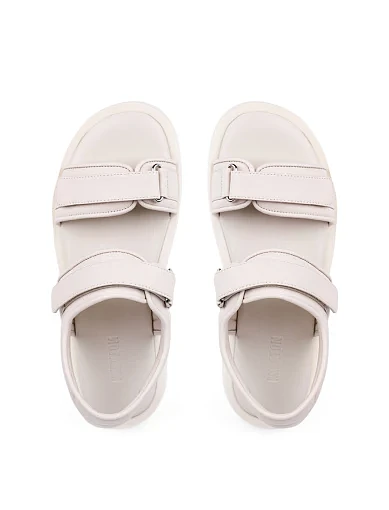 Женские сандалии MIRATON кожаные молочного цвета - фото 4 - Miraton