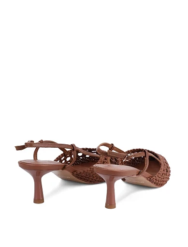 Жіночі туфлі слінгбеки MIRATON шкіряні коричневі - фото 5 - Miraton