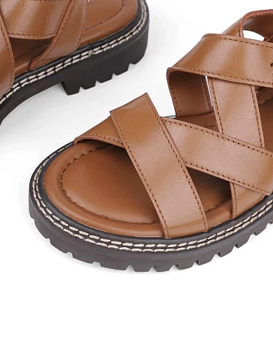 Жіночі сандалі Attizzare шкіряні коричневі - фото 5 - Miraton