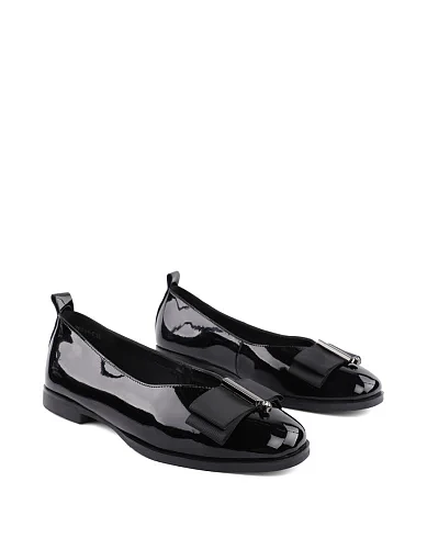 Жіночі балетки Attizzare лакові чорні - фото 2 - Miraton