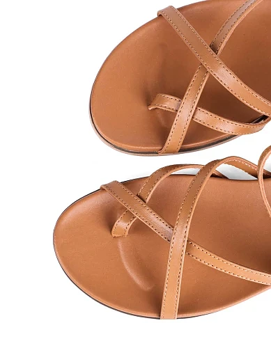 Жіночі сандалі MIRATON шкіряні коричневі(202-006-9-1) - фото 5 - Miraton