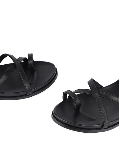 Женские сандалии MIRATON кожаные черные - фото 2 - Miraton