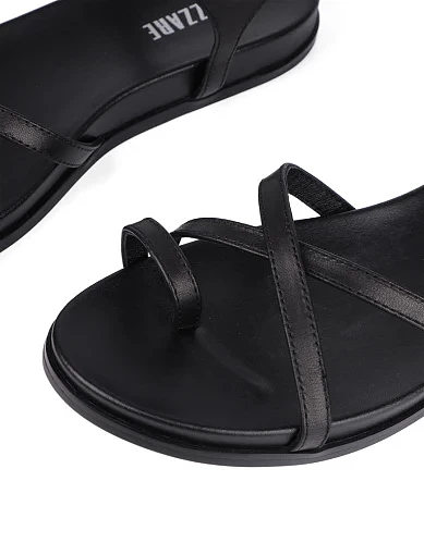 Женские сандалии MIRATON кожаные черные - фото 5 - Miraton