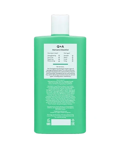 Шампунь для укрепления и улучшения роста волос Q+A Strengthening Shampoo, 250ml - фото 3 - Miraton