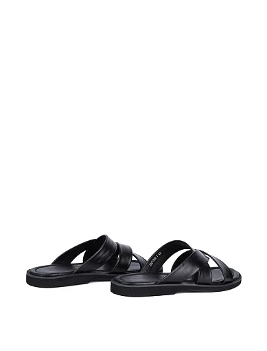 Мужские шлепанцы Miguel Miratez кожаные черные - фото 4 - Miraton