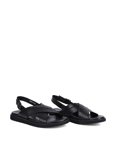 Чоловічі сандалі Miguel Miratez шкіряні чорні (KB915-12) - фото 3 - Miraton