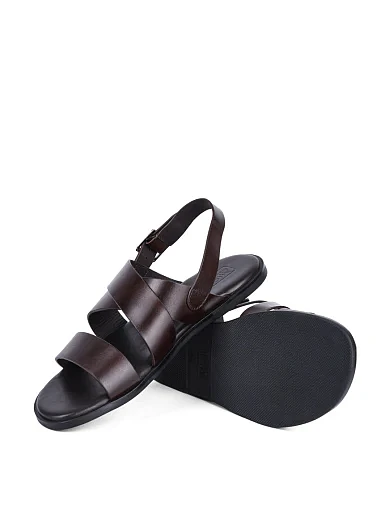 Чоловічі сандалі Miguel Miratez шкіряні коричневі (KB916-16 SS25) - фото 3 - Miraton