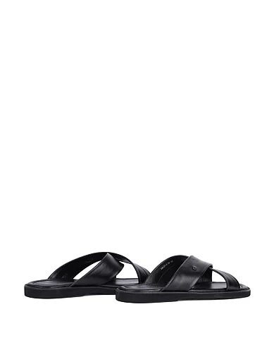 Чоловічі шльопанці Miguel Miratez шкіряні чорні (KB535-1-18) - фото 4 - Miraton