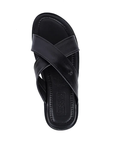 Чоловічі шльопанці Miguel Miratez шкіряні чорні (KB535-1-18) - фото 5 - Miraton