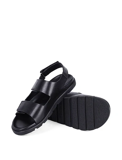 Чоловічі сандалі Miguel Miratez шкіряні чорні (JL20228-203 SS25) - фото 2 - Miraton