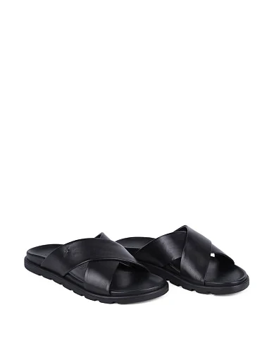 Чоловічі шльопанці Miguel Miratez шкіряні чорні (JL2028-01) - фото 3 - Miraton