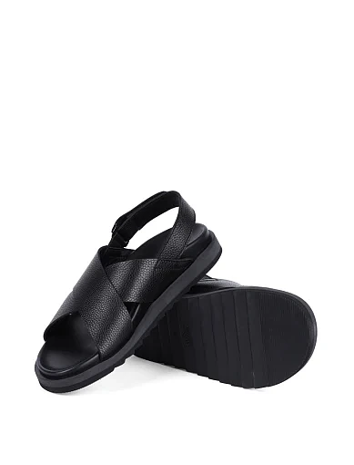 Чоловічі сандалі Miguel Miratez шкіряні чорні (JL3110-20) - фото 2 - Miraton