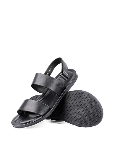 Чоловічі сандалі Miguel Miratez шкіряні чорні (M1711-01A) - фото 2 - Miraton