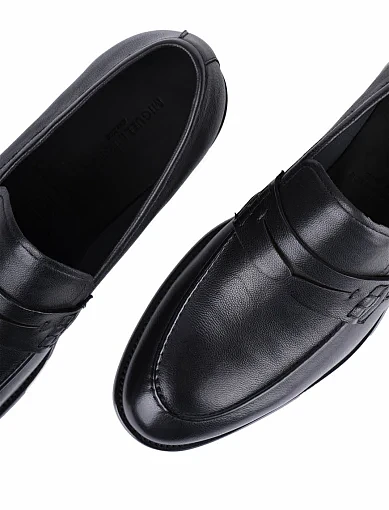 Мужские туфли лоферы Miguel Miratez кожаные черные - фото 5 - Miraton