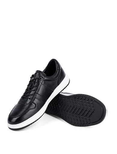 Чоловічі кеди MIRATON шкіряні чорні (Q183A-3B) - фото 2 - Miraton