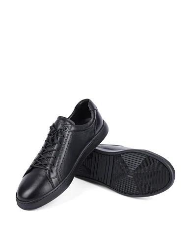 Чоловічі кеди MIRATON шкіряні чорні (Q196A-1A SS25) - фото 2 - Miraton