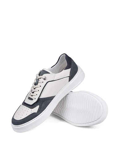 Чоловічі кеди MIRATON шкіряні біло-сірі (06628A-05-MU19/D09/M241) - фото 2 - Miraton