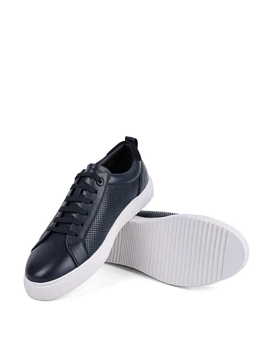 Чоловічі кеди MIRATON шкіряні сині (0702B-21-D02/X35) - фото 2 - Miraton