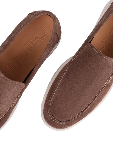 Чоловічі туфлі лофери Miguel Miratez замшеві бежеві (M020AB-611-MU27) - фото 5 - Miraton