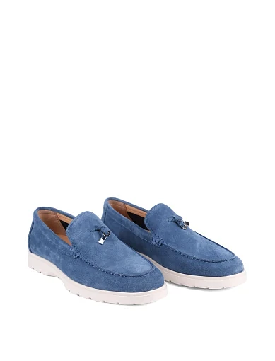 Мужские туфли лоферы Miguel Miratez замшевые голубые - фото 3 - Miraton